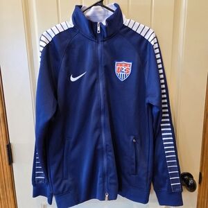 Nike Men's USA Soccer Team Jacket Mens Large Blue Full Zip Track
